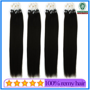 18 Inch Silky Straight Brazilian Virgin Micro Loop Ring Hair Extension Human Hair Virgin Remy Hair